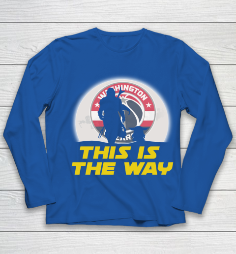 Washington Wizards NBA Basketball Star Wars Yoda And Mandalorian This Is The Way Youth Long Sleeve 7