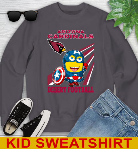 NFL Football Arizona Cardinals Captain America Marvel Avengers Minion Shirt Youth Sweatshirt 5