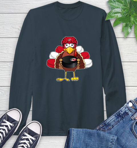 Carolina Hurricanes Turkey Thanksgiving Day Long Sleeve T-Shirt 8