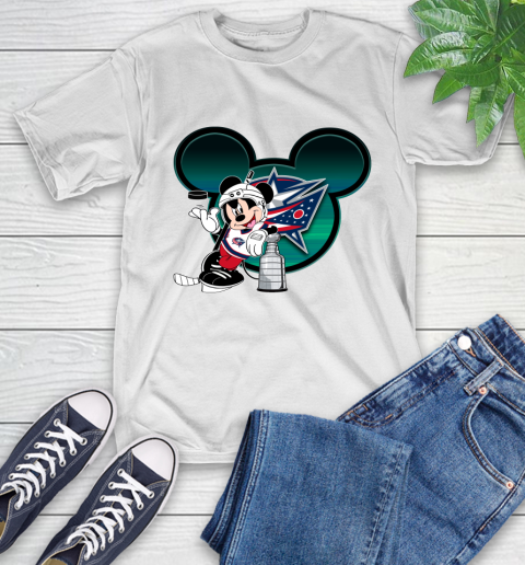 NHL Columbus Blue Jackets Stanley Cup Mickey Mouse Disney Hockey T Shirt T-Shirt