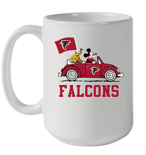 NFL Football Atlanta Falcons Pluto Mickey Driving Disney Shirt Ceramic Mug 15oz