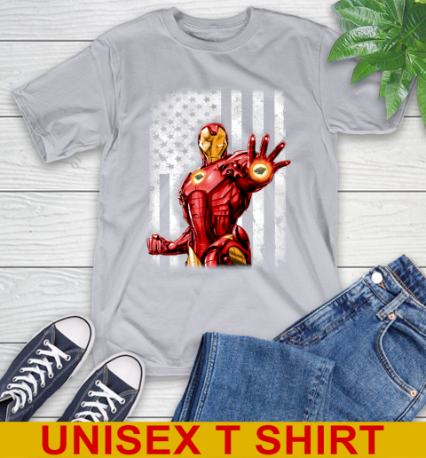 Minnesota Wild NHL Hockey Iron Man Avengers American Flag Shirt T-Shirt 5