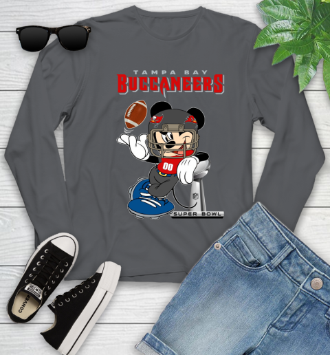 NFL Tampa Bay Buccaneers Mickey Mouse Disney Super Bowl Football T Shirt Youth Long Sleeve 8