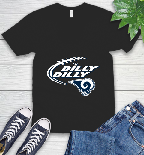 NFL Los Angeles Rams Dilly Dilly Football Sports V-Neck T-Shirt 2