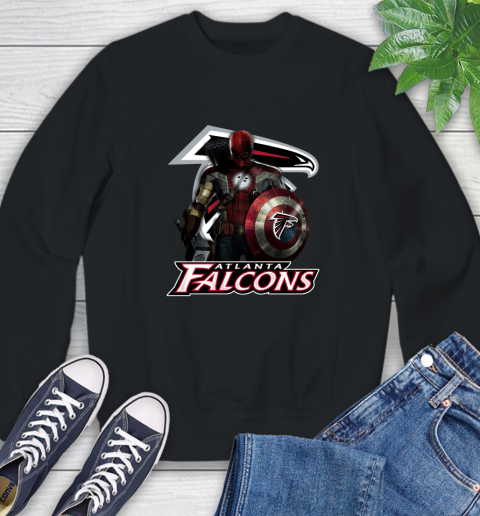 NFL Captain America Thor Spider Man Hawkeye Avengers Endgame Football Atlanta Falcons Sweatshirt 2
