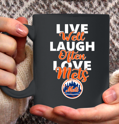 MLB Baseball New York Mets Live Well Laugh Often Love Shirt Ceramic Mug 11oz