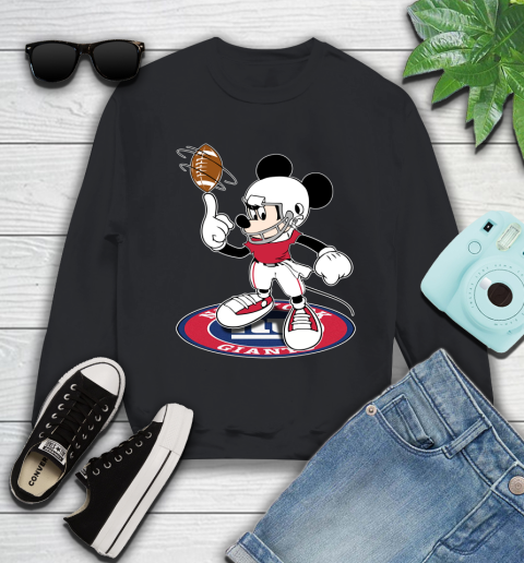 NFL Football New York Giants Cheerful Mickey Disney Shirt Youth Sweatshirt