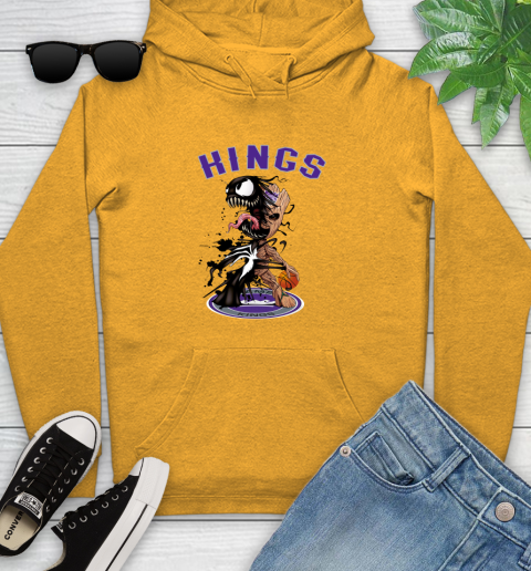 NBA Sacramento Kings Basketball Venom Groot Guardians Of The Galaxy Youth Hoodie 3
