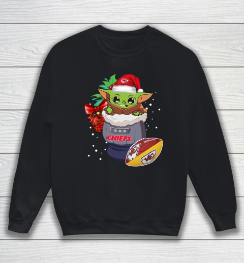 Kansas City Chiefs Christmas Baby Yoda Star Wars Funny Happy NFL Sweatshirt