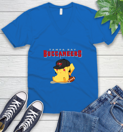 NFL Pikachu Football Tampa Bay Buccaneers V-Neck T-Shirt 6