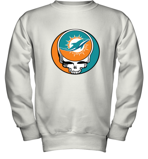 NFL Team Miami Dolphins x Grateful Dead Logo Band Youth Sweatshirt