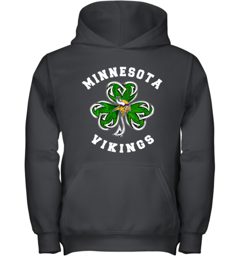 NFL Minnesota Vikings Three Leaf Clover St Patrick's Day Football Sports uM18jQKz0k7 youth hoodie 43 95 151514 front black
