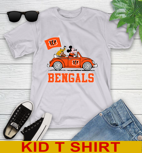 NFL Football Cincinnati Bengals Pluto Mickey Driving Disney Shirt Youth T-Shirt 5