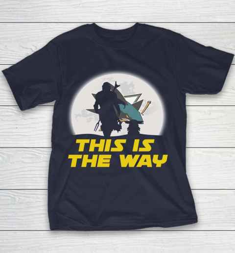 San Jose Sharks NHL Ice Hockey Star Wars Yoda And Mandalorian This Is The Way Youth T-Shirt 2