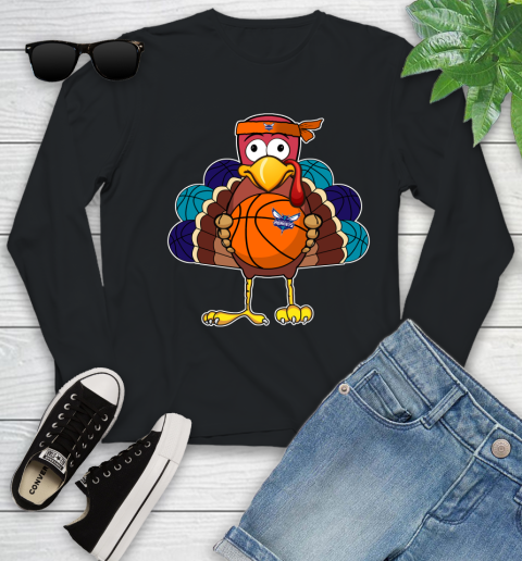 Charlotte Hornets Turkey thanksgiving day Youth Long Sleeve 2