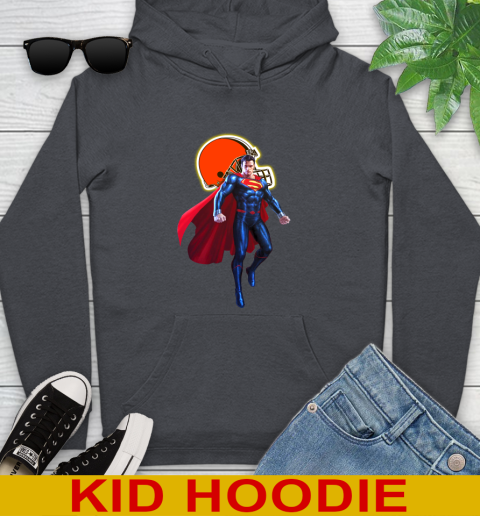 NFL Superman DC Sports Football Cleveland Browns Youth Hoodie 9
