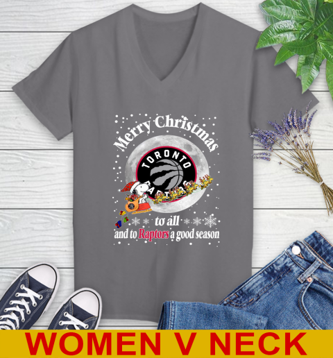 Toronto Raptors Merry Christmas To All And To Raptors A Good Season NBA Basketball Sports Women's V-Neck T-Shirt 11