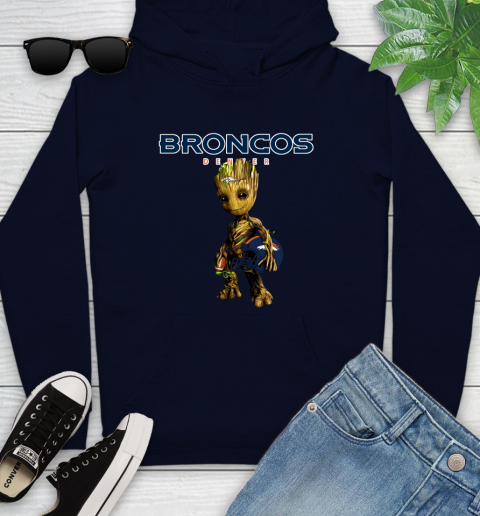 Denver Broncos NFL Football Groot Marvel Guardians Of The Galaxy Youth Hoodie 4