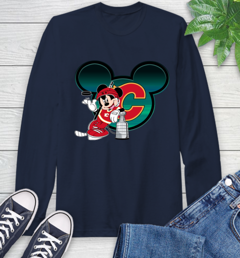 NHL Calgary Flames Stanley Cup Mickey Mouse Disney Hockey T Shirt Long Sleeve T-Shirt 4