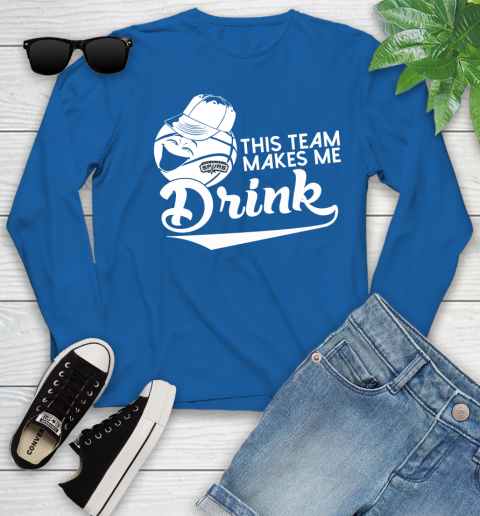 San Antonio Spurs NBA Basketball This Team Makes Me Drink Adoring Fan Youth Long Sleeve 10