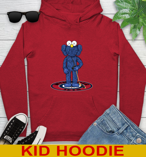 NHL Hockey Winnipeg Jets Kaws Bff Blue Figure Shirt Youth Hoodie 11
