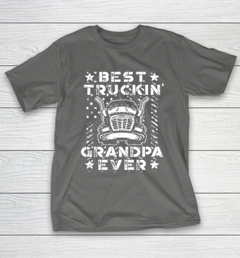 Grandpa Funny Gift Apparel  Best Truckin Grandpa Ever American Flag T-Shirt 8