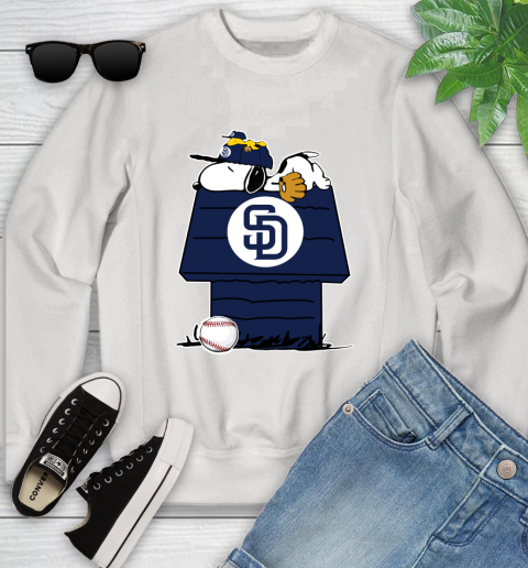 MLB San Diego Padres Snoopy Woodstock The Peanuts Movie Baseball T Shirt Youth Sweatshirt