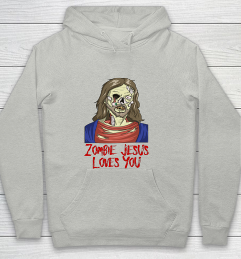 Zombie Jesus Loves You Funny Halloween Youth Hoodie