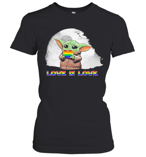 Star Wars Baby Yoda Love Is Love Lgbt Women's T-Shirt