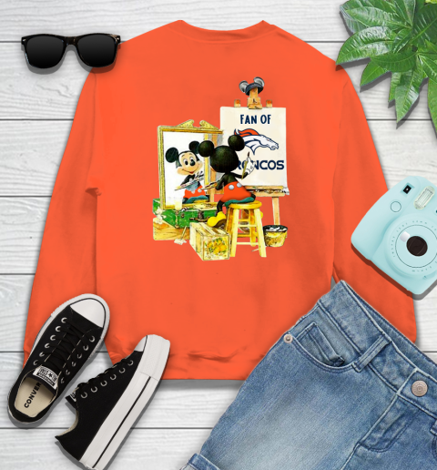 NFL Football Denver Broncos Mickey Drawing Shirt 27