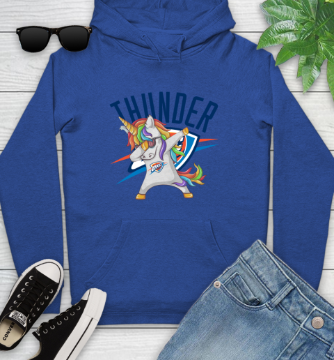 Oklahoma City Thunder NBA Basketball Funny Unicorn Dabbing Sports Youth Hoodie 9