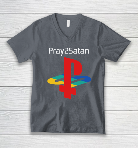 Pray2satan V-Neck T-Shirt 3
