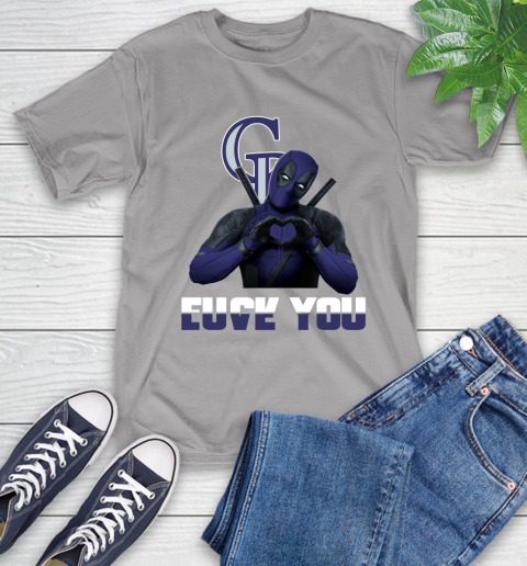 MLB Colorado Rockies Deadpool Love You Fuck You Baseball Sports T-Shirt 6