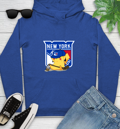 NHL Pikachu Hockey Sports New York Rangers Youth Hoodie 9