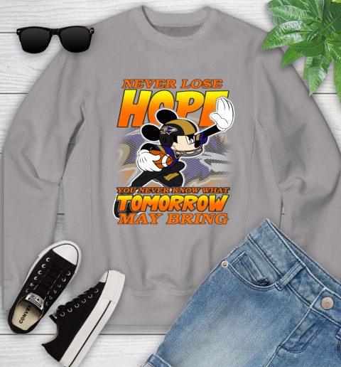 Buffalo Bills NFL Football Mickey Disney Never Lose Hope (2) Youth Sweatshirt 3