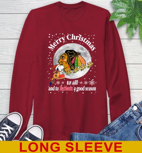 Chicago Blackhawks Merry Christmas To All And To Blackhawks A Good Season NHL Hockey Sports Long Sleeve T-Shirt 9