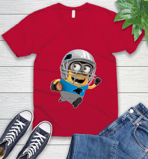 NFL Carolina Panthers Minions Disney Football Sports V-Neck T-Shirt 8