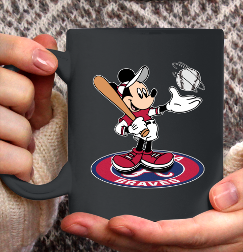 MLB Baseball Atlanta Braves Cheerful Mickey Disney Shirt Ceramic Mug 11oz