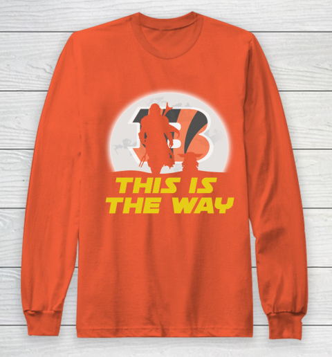 Cincinnati Bengals NFL Football Star Wars Yoda And Mandalorian This Is The Way Long Sleeve T-Shirt 3