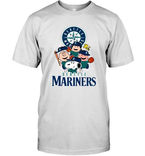 MLB Seattle Mariners Snoopy Charlie Brown Woodstock The Peanuts Movie Baseball  T Shirt_000 Youth T-Shirt