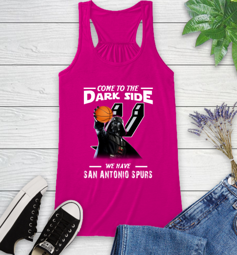 NBA Come To The Dark Side We Have San Antonio Spurs Star Wars Darth Vader Basketball Racerback Tank 7