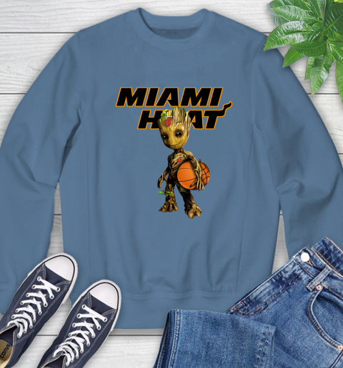 Miami Heat NBA Basketball Groot Marvel Guardians Of The Galaxy Sweatshirt 7