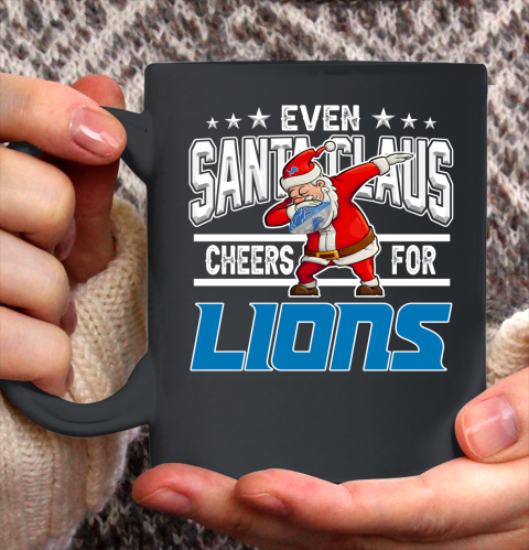 Detroit Lions Even Santa Claus Cheers For Christmas NFL Ceramic Mug 11oz