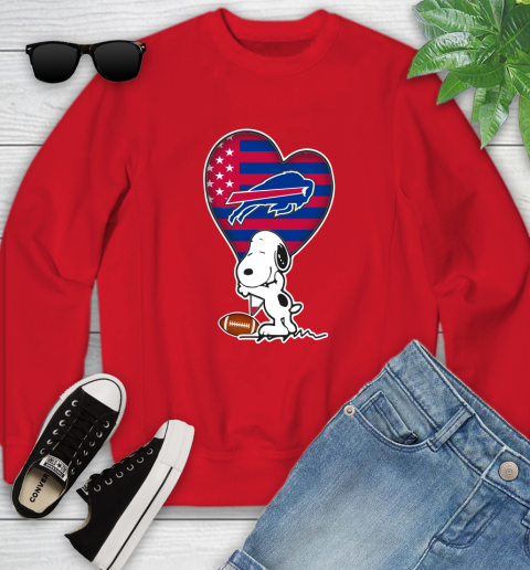 Buffalo Bills NFL Football The Peanuts Movie Adorable Snoopy Youth Sweatshirt 9