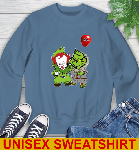 Baltimore Ravens Baby Pennywise Grinch Christmas NFL Football Sweatshirt 8