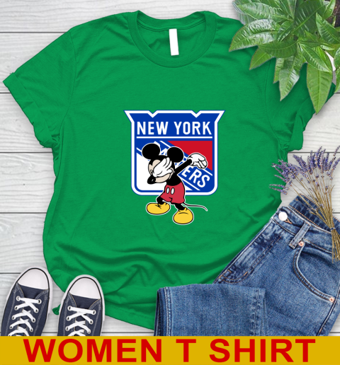 New York Rangers NHL Hockey Dabbing Mickey Disney Sports Women's T-Shirt 6