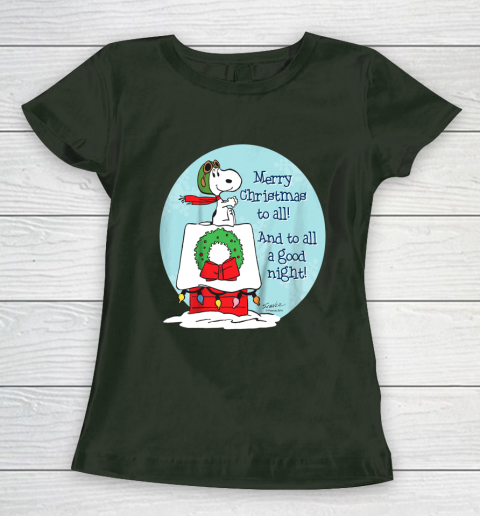 Peanuts Snoopy Merry Christmas and to all Good Night Women's T-Shirt 4