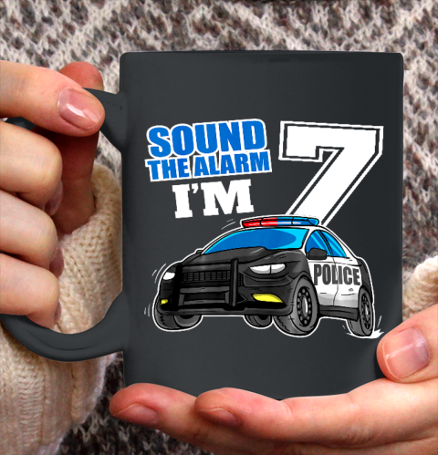 Kids Police Car 7th Birthday Shirt Boy 7 Cop Policeman Officer 7 Year Old Ceramic Mug 11oz 2