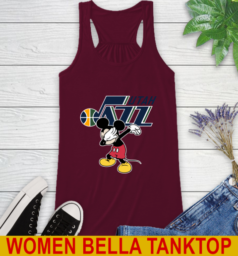Utah Jazz NBA Basketball Dabbing Mickey Disney Sports Racerback Tank 3