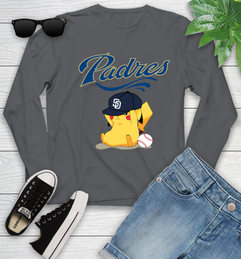 MLB Pikachu Baseball Sports San Diego Padres Youth Long Sleeve 8